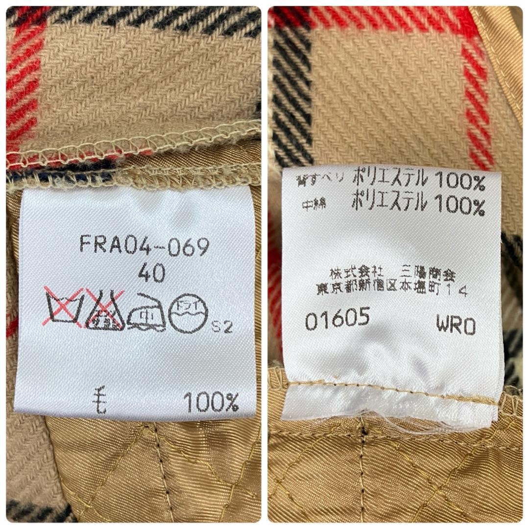 Burberry Vintage Sten Collar Coat Navy Cotton Nova Check Liner Size 40 For Women thumbnail 9