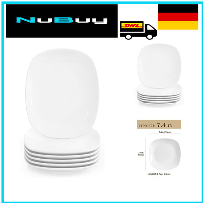 MALACASA Porzellan Dessertteller 6er Set 19x19x1