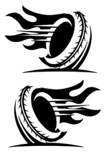 2x tire left/right car decal sticker 14.5x10.5cm racing tuning 4x4