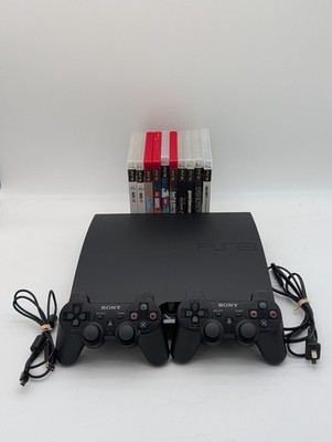 Sony PS3 160GB Console CECH-2501A Bundle w/ 2 Controllers + 10 Games Tested
