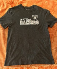 Las Vegas Raiders NFL Team Apparel Men's Football T Shirt Size L Heather Black