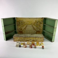 Vintage 1930s Wolverine Tin Litho Folding Toy General Grocery Store Accessories