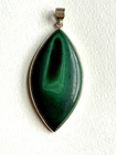 HUGE STERLING SILVER MALACHITE PENDANT