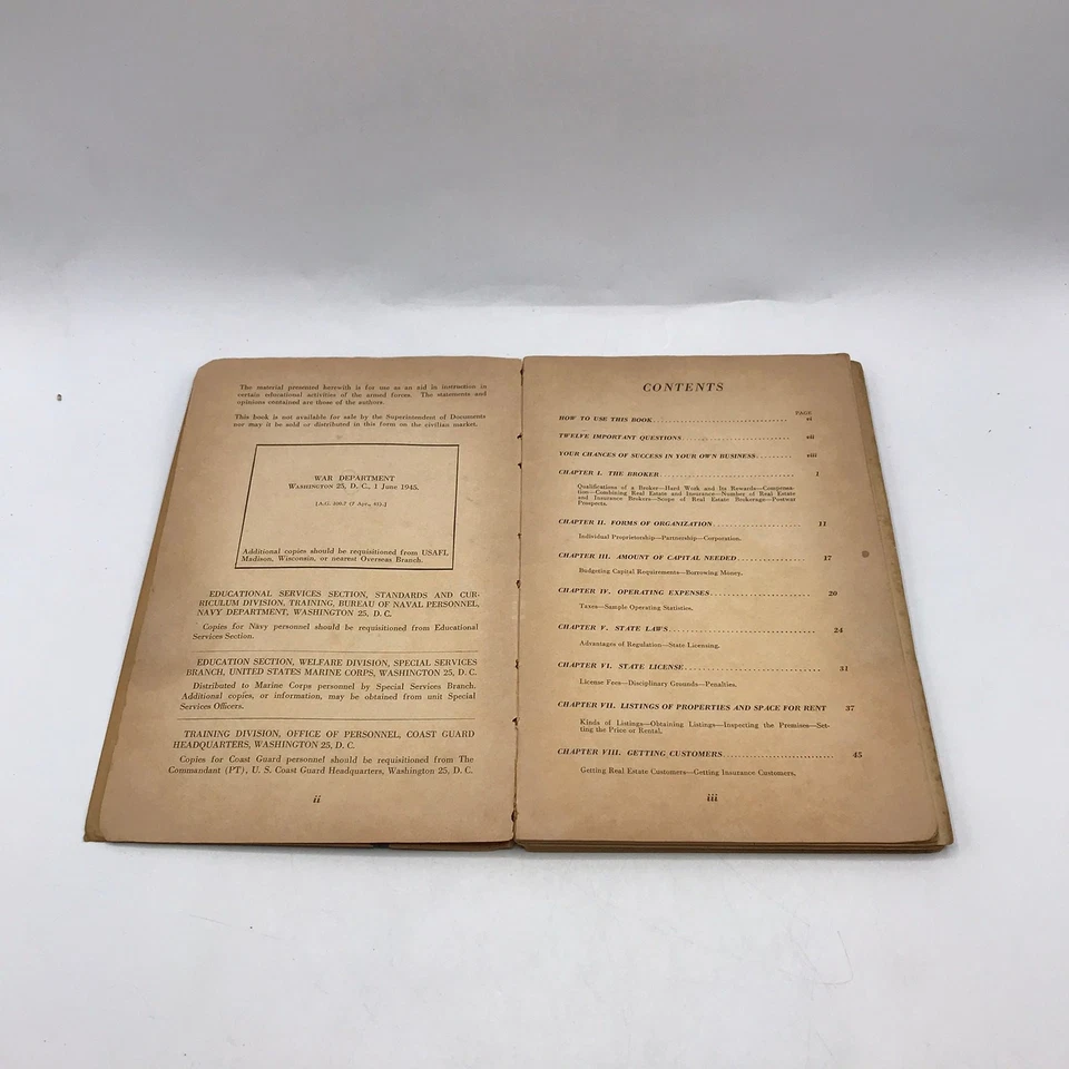 Real Estate Insurance Brokerage Business Armed Forces Education Manual EM 994 - Image 4 of 4