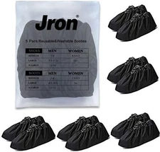 5 Pairs Premium Reusable Washable Shoe Cover Boot Covers for Contractors (5 Pair