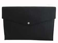 Louis Vuitton Pochette Envelope Bag Black Leather Clutch Shoulder