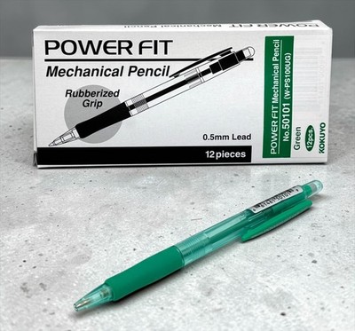 Box Of 12 KOKUYO 0.5mm Lead Power Fit No. 50101 Mechanical Pencils - Green - NEW
