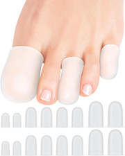 16-Pack Silicone Toe Protectors and Caps, Gel Toe Covers Bandage Sleeves