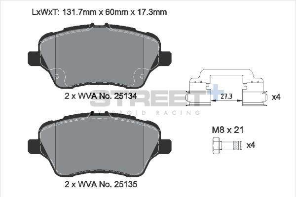 BremsbeläGe Ford B-MAX (Jk) 1.4 Lpg Baujahr 08/13 Kw 64 Ps 87 - Pagid Racing Str-image