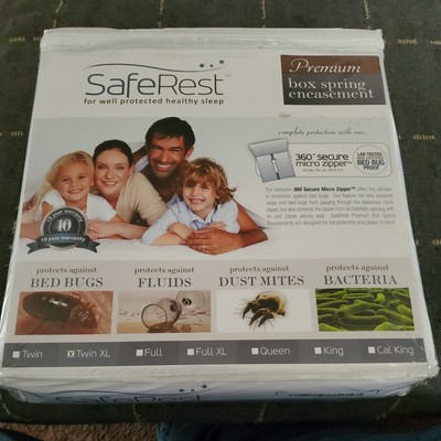 New SafeRest Premium 9'' Thick Box Spring Encasement Waterproof  TWIN XLP