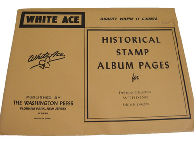 White Ace Topical Prince Charles Diana Royal Wedding 20 Blank Pages NOS