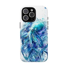For iPhone / Galaxy / Pixel Vibrant Blue Octopus Phone Case