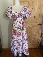 ABERCROMBIE FITCH Beautiful Floral Strawberry Puff Sleeve Dress SZ Small