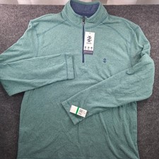 IZOD Advantage Performance 1/4 Zip Pullover Sea Pine Green Microfleece Large NEW