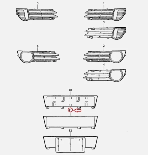 NUEVO AUDI A3 8P4807285G 1QP PARACHOQUES DELANTERO MATRÍCULA RESPALDO 2004 Negro Foto 2 de 3