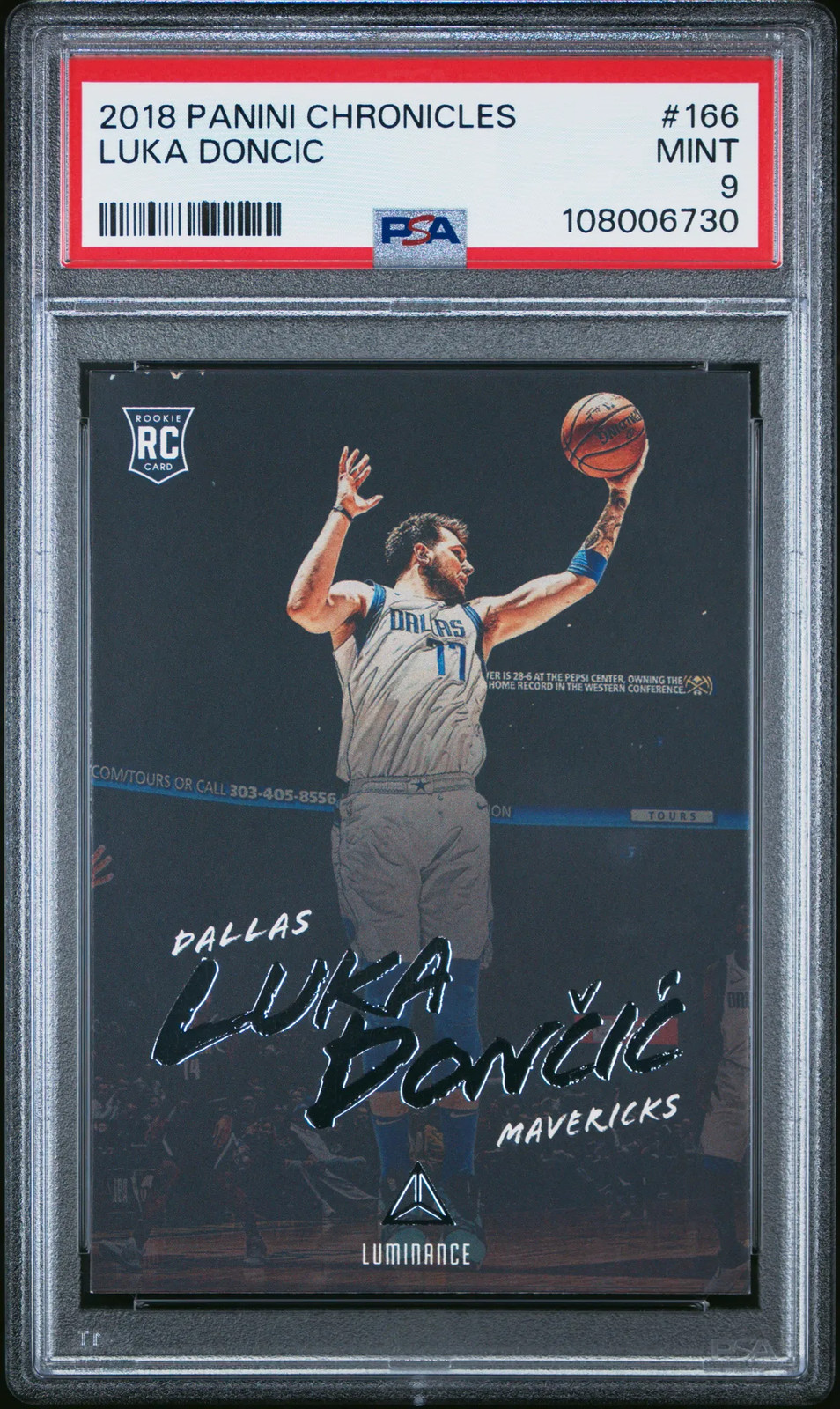 2018 Panini Chronicles Luka Doncic #166 Luminance Mint RC PSA 9