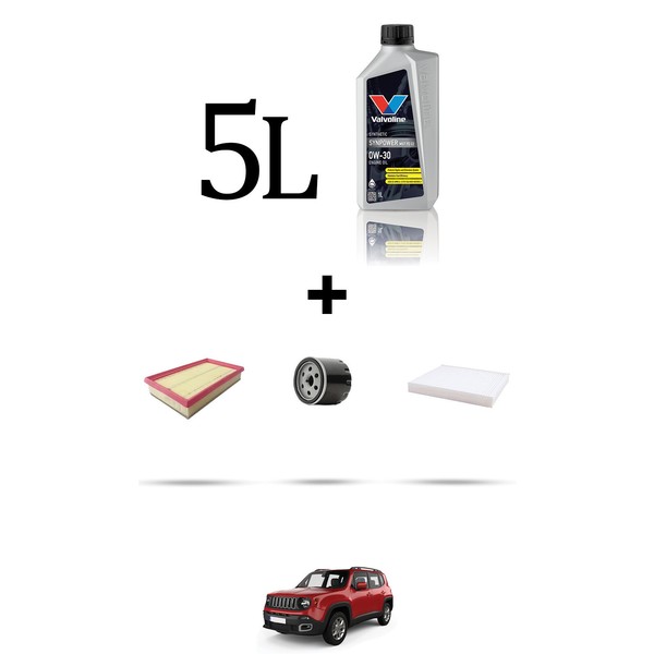 Hoffcar Wartungsset 3 Filter Und 5L ÖL FüR Jeep Renegade (Bu) 1.3 T-GDI 132KW-image