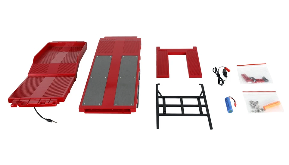 TIEFLADER-SATTELAUFLIEGER DREIACHSER FÜR SCANIA 1:18 22717 ROT AMEWI 22742 - Bild 3 von 4