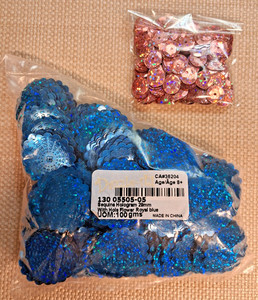 Dazzle It! Loose Sequins: Hologram Royal Blue & Smaller Hologram Pink