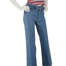 Vintage 70s Hippie Patchwork Flare Jeans 28