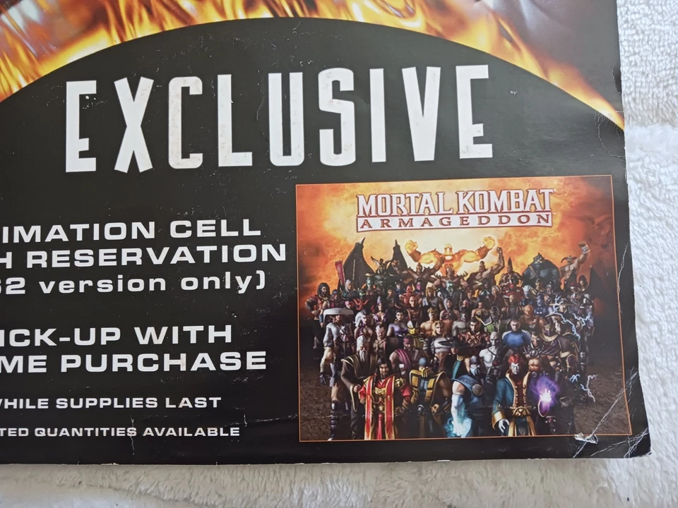 RARE Original Mortal Kombat Armageddon 2-sided Promo Poster Sign Banner 2006 - Image 3 of 4