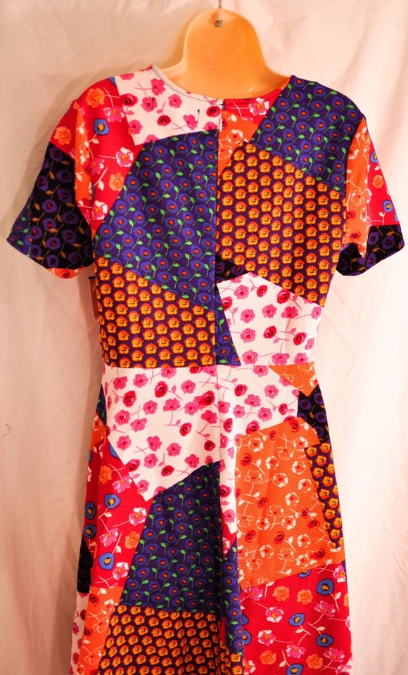 mujer lavado y desgaste SAMI & DANI vestido talla 10 espalda cremallera colorido manga corta Foto 2 de 4