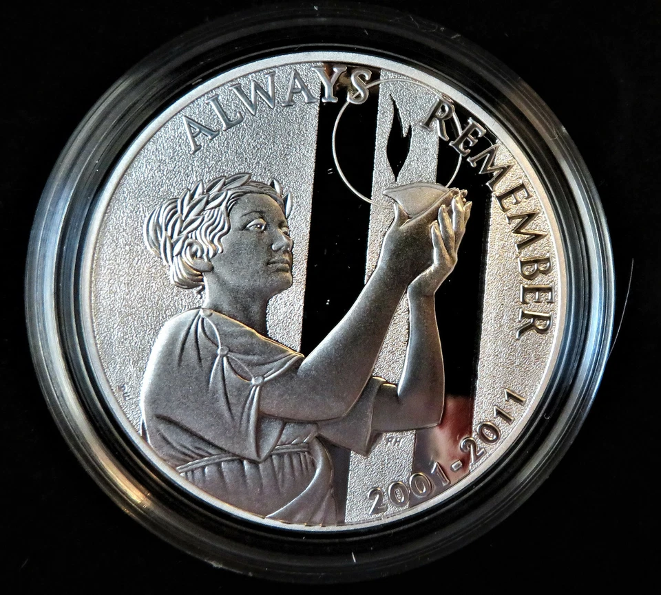 2011-P  9-11-2001 National Medal Proof 1oz.Silver Commemorative *NEVER FORGET* - Image 2 of 3