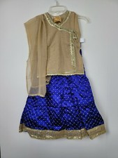 3 pc Girls Kids Pakistani Indian fancy lehenga with FREE Bangles