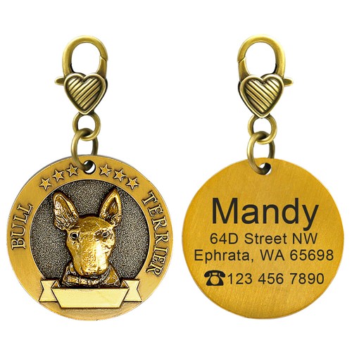 Robuste 3D Hundeetiketten personalisiert graviert Haustier Welpe Ausweis Name Halsband Scheiben gold - Bild 23 von 72