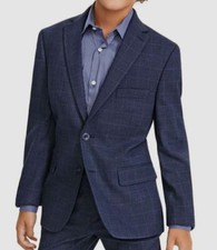 Michael Kors Boys Blue Birdseye Classic-Fit Suit Separate Jacket Size 20R