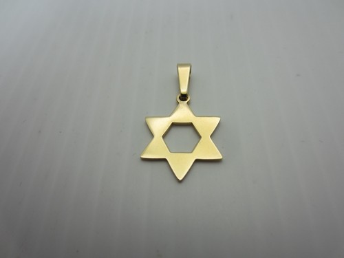 14k Yellow Gold Star of David Pendant Jewish - Picture 3 of 8