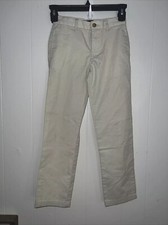 Polo Ralph Lauren Boys Size 7 Beige Khaki Adjustable/Zipper Blue Logo 4 pockets