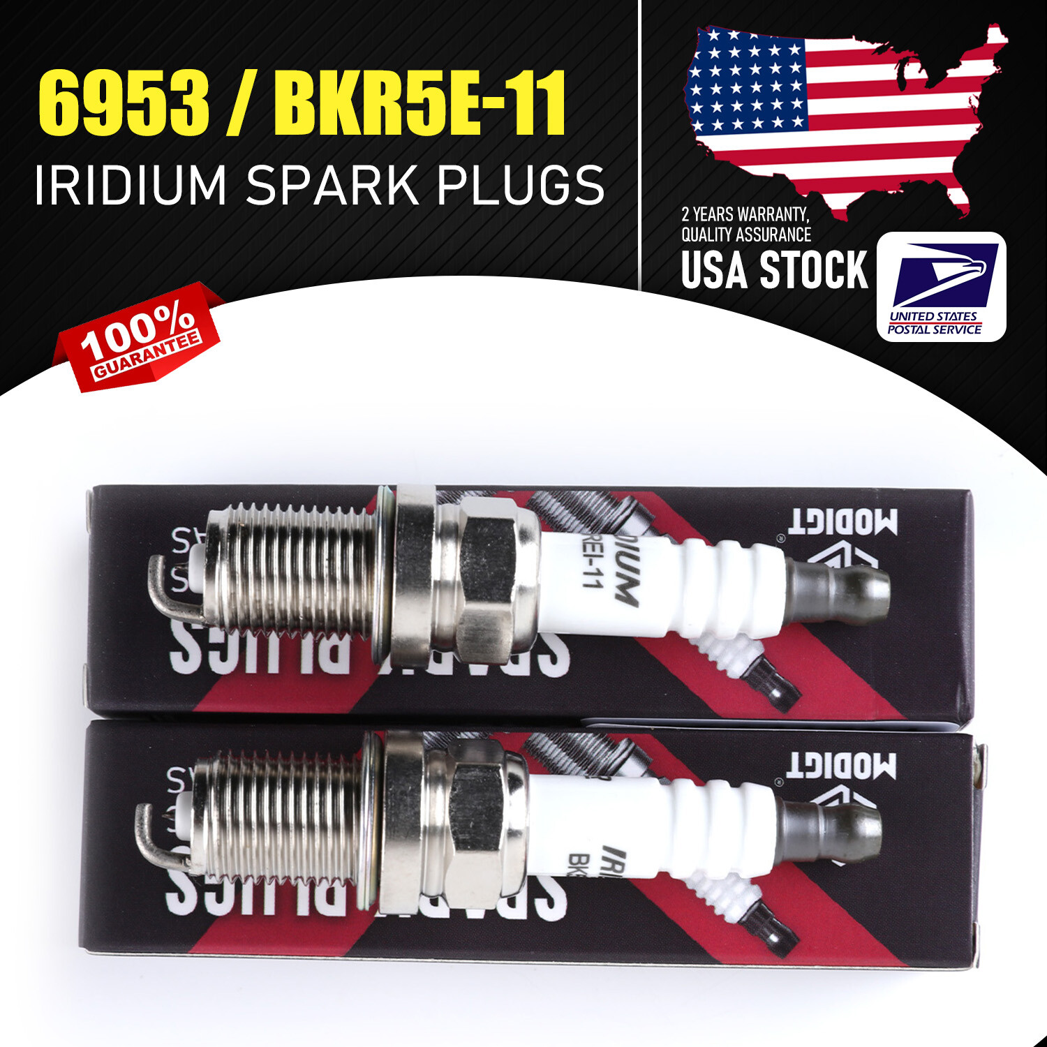 2 pcs For NGK 6953 / BKR5E11 Performance Spark Plugs For Nissan Toyota Mazda Kia