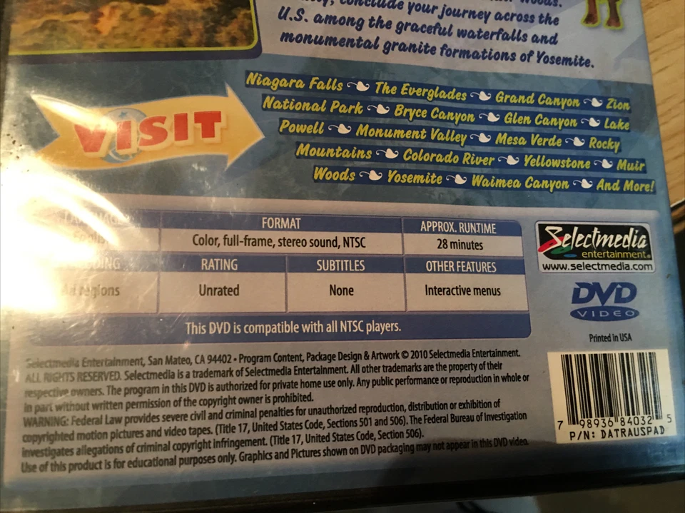 TRAVEL TO U.S. National Parks DVD  Take a Video Journey and Discover America NEW - Image 4 of 4