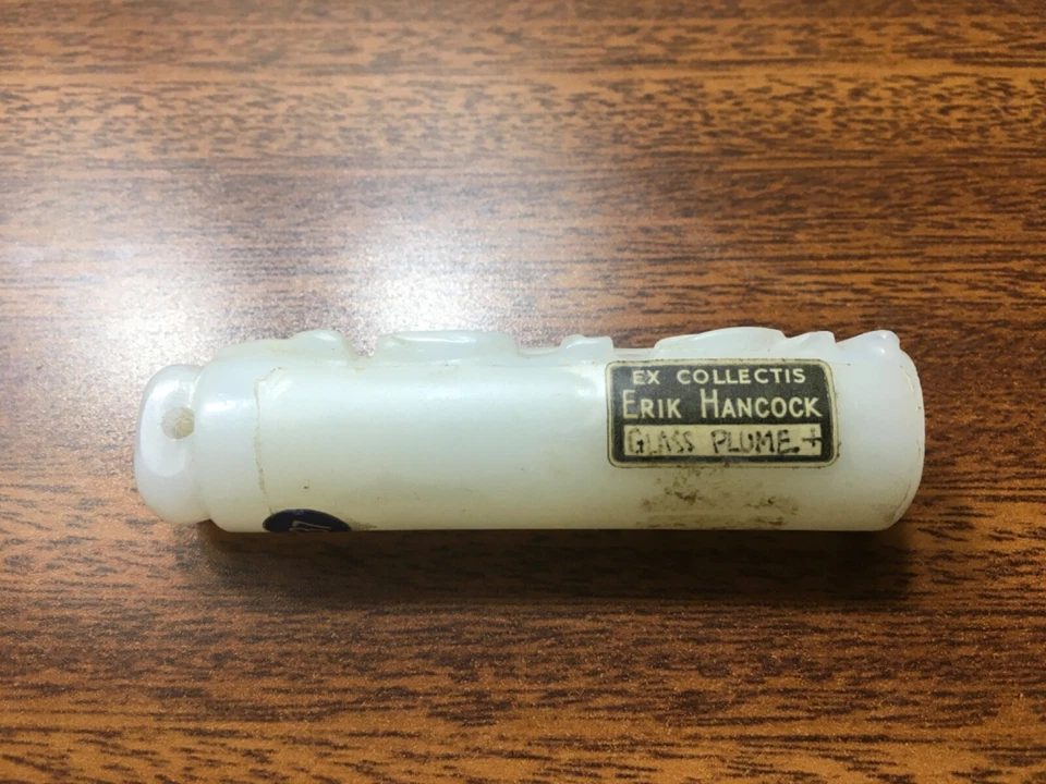 Raro colgante chino de cristal de peking soporte de plumas imita jade blanco Foto 2 de 3