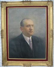 Mario Acerbi (Milano 1887-Pavia 1982) Ritratto borghese maschile olio anni ’40