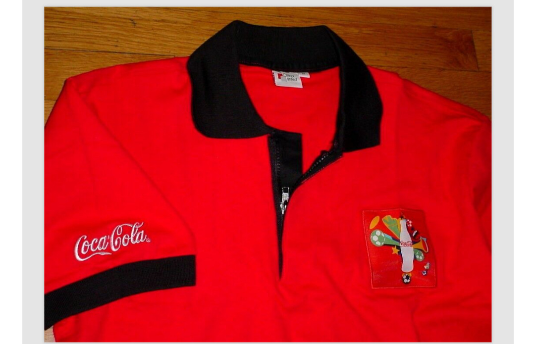 Vintage Coca Cola South Africa 2010 FIFA World Cup Soccer Shirt Jersey M Rare!