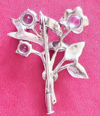 Broche Vintage En Argent Avec Aigue-marine Et Marcassite - Années 50/60