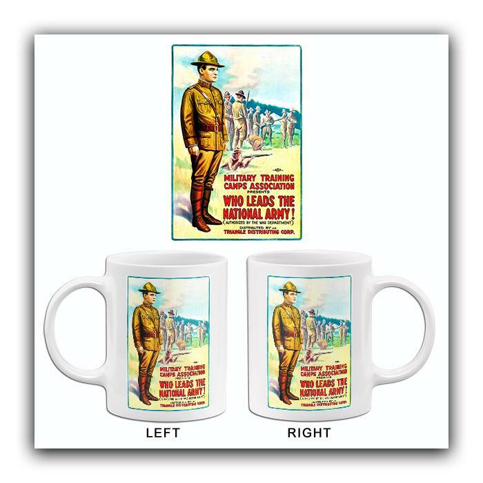 Who Leads National Army - Military - 1917 - World War I - Recruitment Mug |  eBay