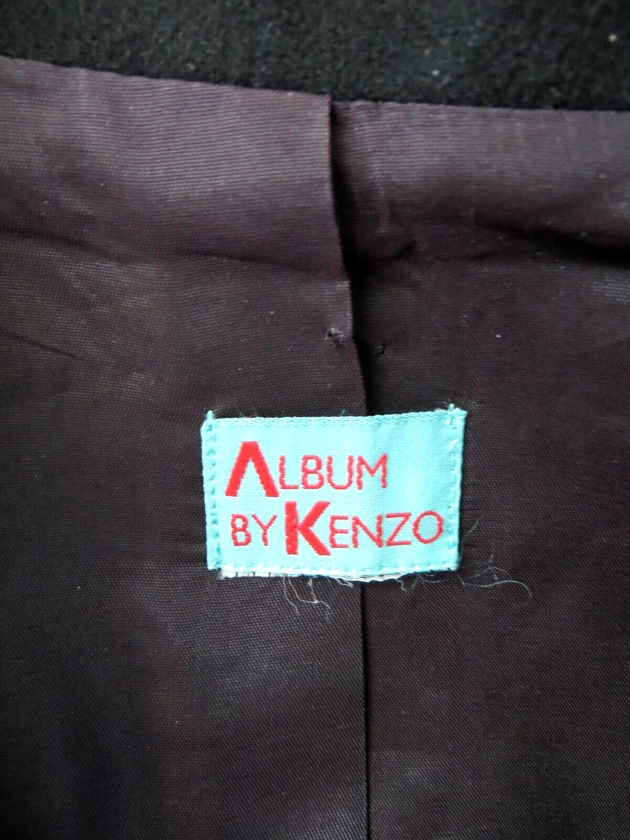 Vtg Album By KENZO Jacket Black Wool Sz M L ~ MADE FRANCE