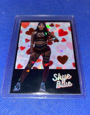 Skye Blue Custom WWE Divas Candy Hearts Sexy Foil Prizm Card wrestling aew