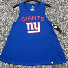 New York Giants Shirt Women Medium Blue Fanatics Sleeveless Top Crew Neck New M