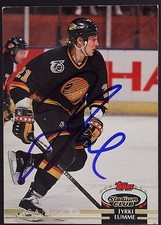 JYRKI LUMME Canucks Autograph 1992 Topps Stadium Club # 321 Signed Card JSA 16H