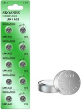 SKOANBE 10PCS LR41 392 384 192 AG3 SR41 1.5V Button Coin Cell Battery DR10 
