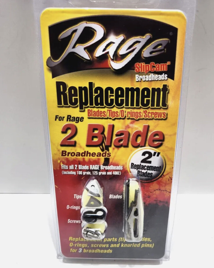 Rage SlipCam SC Broadhead Replacement 2Blade Size 2" Fits 100, 125
