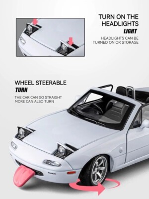 1:32 Mazda MX-5 With Tongue 1/32 Diecast Metal Model Car Gift Toy