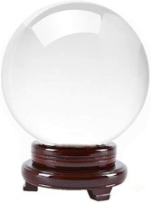 100mm FengShui Clear Glass Crystal Ball with Stand Paperweight Gift Home Decor