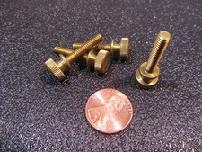 Flared Shoulder Brass Thumb Screw, 13/32" Dia, 8-32 x 3/4" Length, 10 Pcs