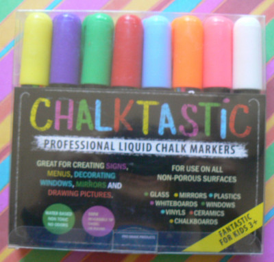 BRAND NEW Chalktastic 8 Professional Liquid Chalk Markers,6mm reversible tips