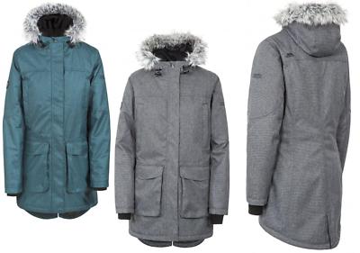 Womens Trespass Thundery Waterproof Parka Jacket | Long Hooded Coat